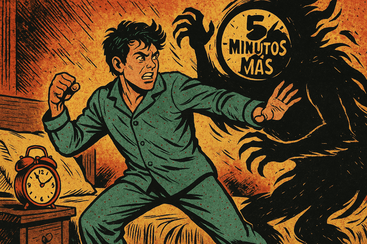 estudiante lucha contra procastinar